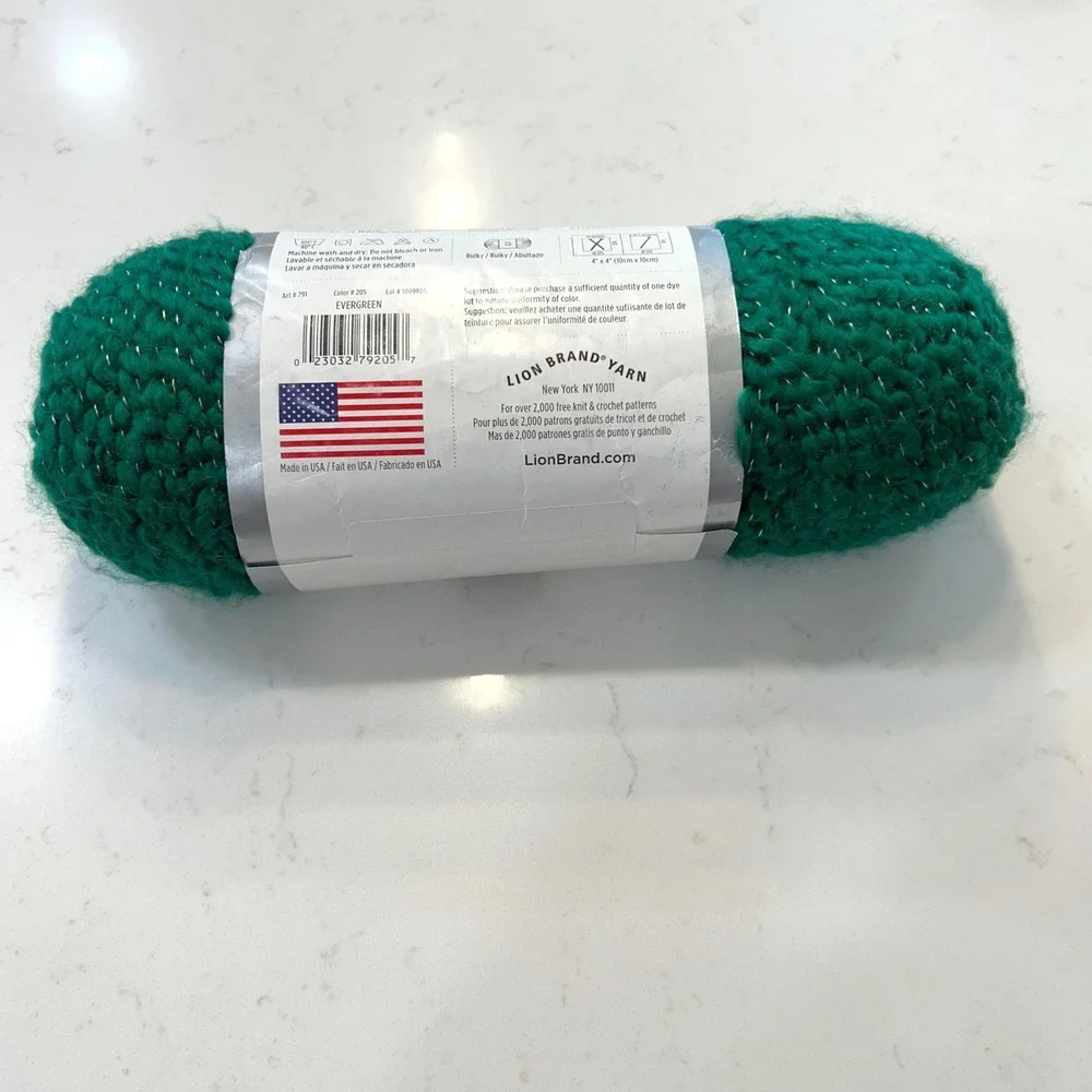 1 skein 154 yds lion brand holiday homespun evergreen 205 bulky 5 lot 1009805